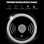Embedded Desktop Wireless Charger 15W with USB-A and USB-C Charging Port