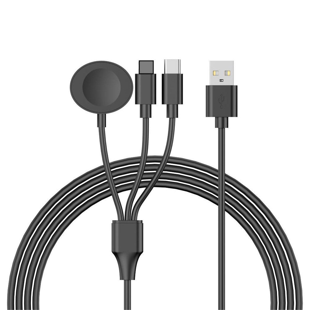 122cm USB to Type-C  /  iP  /  for Apple Watch Oval Wireless Charging Dock Splitter Cable
