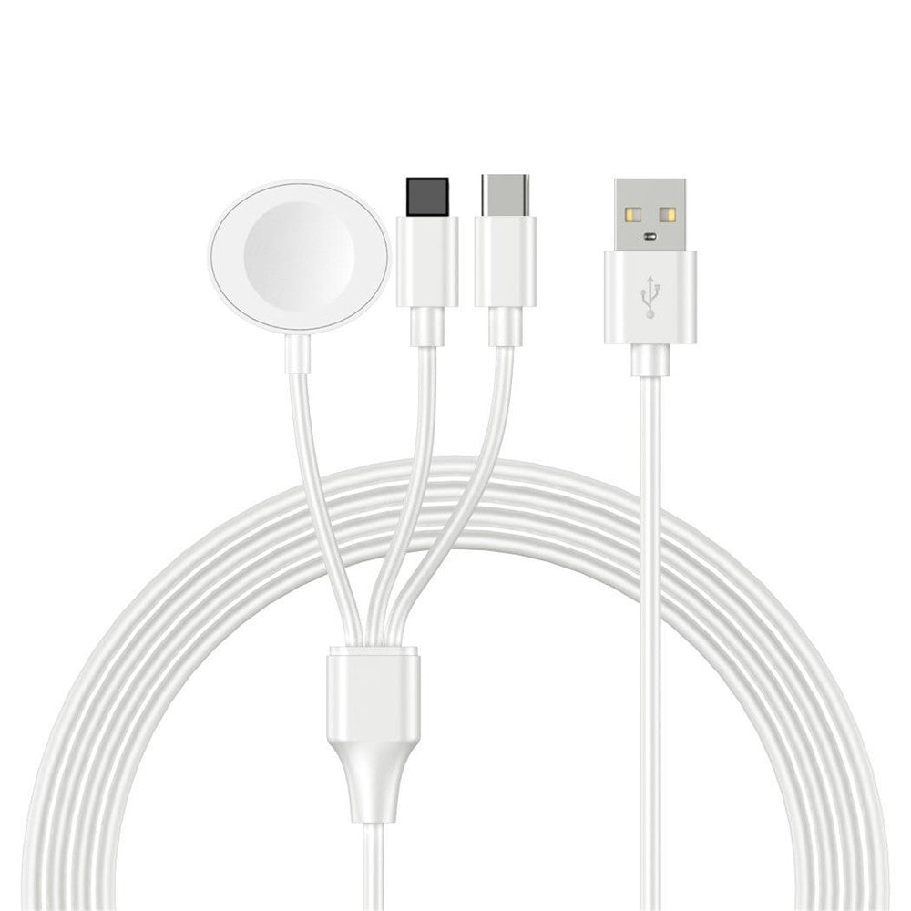 122cm USB to Type-C  /  iP  /  for Apple Watch Oval Wireless Charging Dock Splitter Cable