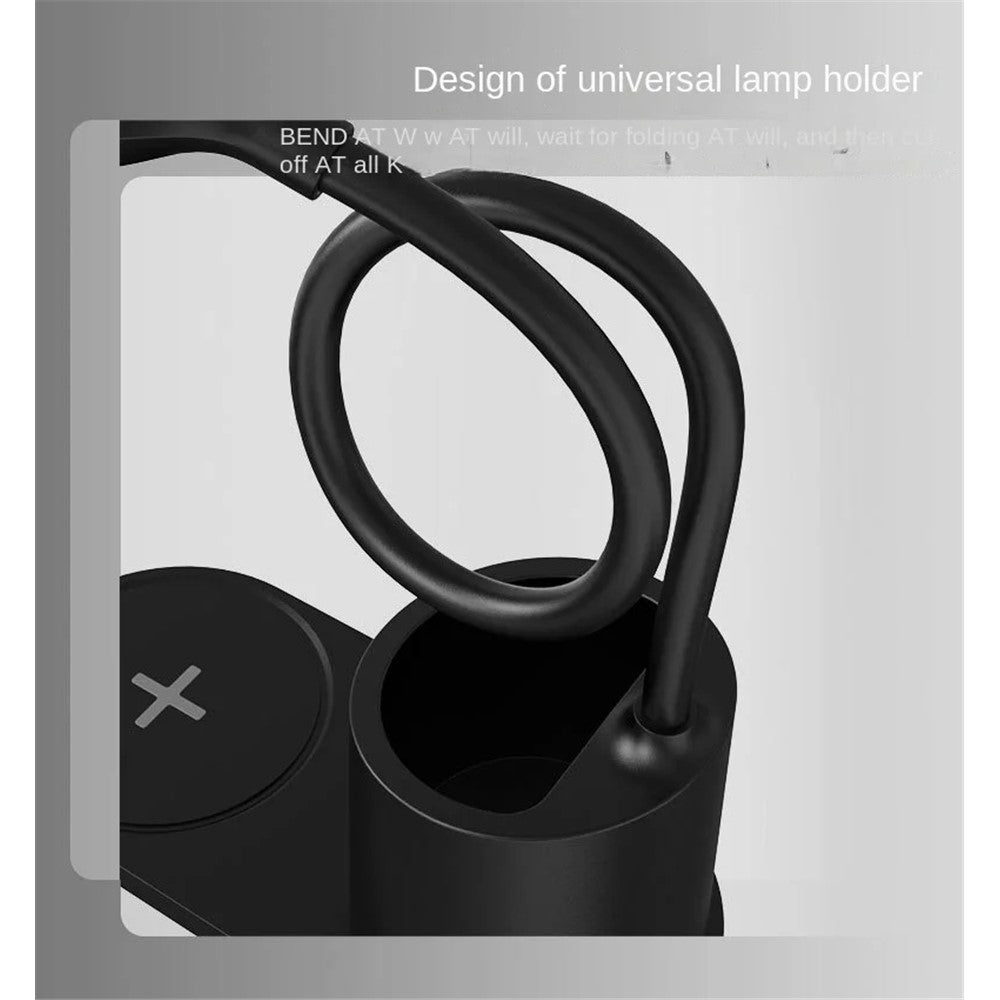 HT-513 3-in-1 15W Phone Wireless Charger Pen Holder Eye Protection LED Table Lamp