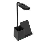HT-330 3-in-1 15W Phone Holder Wireless Charger Pen Holder Gooseneck LED Table Lamp