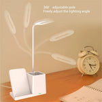 HT-330 3-in-1 15W Phone Holder Wireless Charger Pen Holder Gooseneck LED Table Lamp