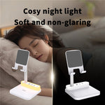 HT-531 15W Wireless Charger with Night Light Phone Bracket USB + Type-C Power Socket