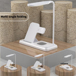 HT-503 Folding 15W Wireless Charger for Phone / Watch / Earbuds with Touch Control LED Table Lamp