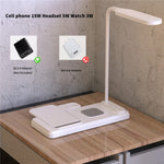 HT-503 Sammenklappelig 15W Trådløs Oplader til Telefon / Ur / Høretelefoner med Berøringsstyret LED Bordlampe