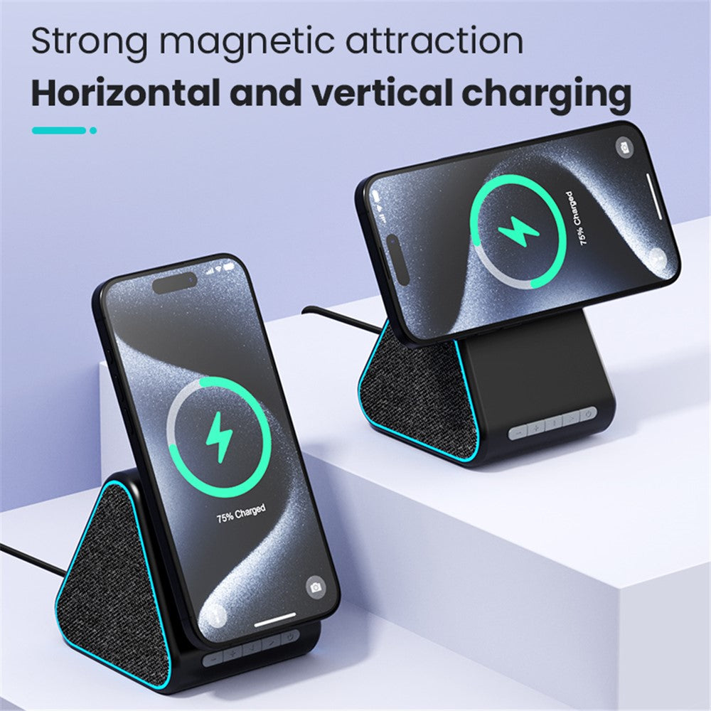 DM-23 15W Wireless Charger Phone Charging Pad Desktop Display Stand Bluetooth-compatible Speaker