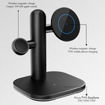 W98 15W Wireless Charger Stand with Light for Apple Watch AirPods iPhone