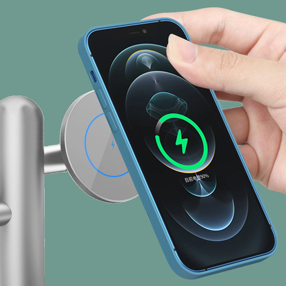 W98 15W Wireless Charger Stand with Light for Apple Watch AirPods iPhone