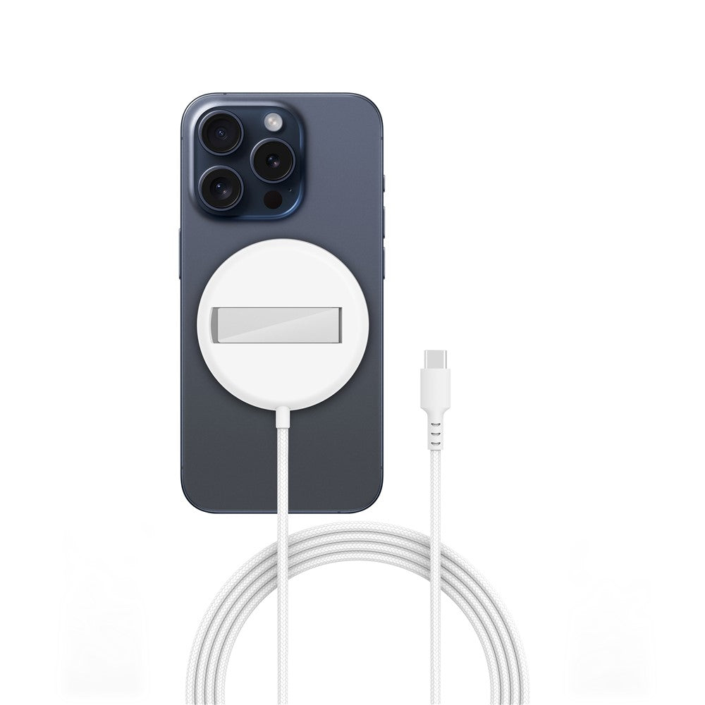 YF-M3C til iPhone 12-16-serien Qi2 15W Magnetisk Trådløs Oplader Aluminiumlegering Opladningsplade med Beslag