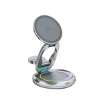 LFX-208 3-in-1 Wireless Charger 15W Fast Wireless Charging Stand for iPhone / Apple Watch / Airpods