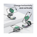 LFX-208 3-i-1 trådlös laddare 15W snabbt trådlöst laddningsställ för iPhone / Apple Watch / Airpods