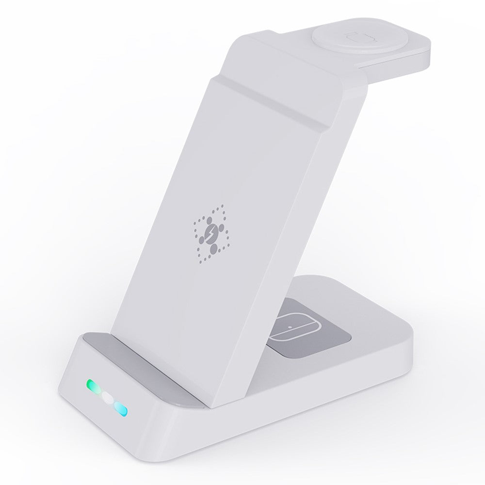 B-20A Vertikal Trådløs Oplader til Apple Watch, iPhone, AirPods 3-i-1 Trådløs Opladerstander Dockingstation