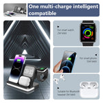 B-22 3-i-1 trådløs oplader 15W ladestation til iPhone / Apple Watch, AirPods med vækkeur