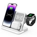 B-22 3-i-1 trådløs oplader 15W ladestation til iPhone / Apple Watch, AirPods med vækkeur