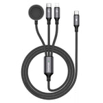AWEI W23 1,2 m Type-C til Type-C + iP + trådløs oplader til Apple Watch 3-i-1 opladerkabel