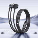 AWEI W23 1,2 m Type-C til Type-C + iP + trådløs oplader til Apple Watch 3-i-1 opladerkabel