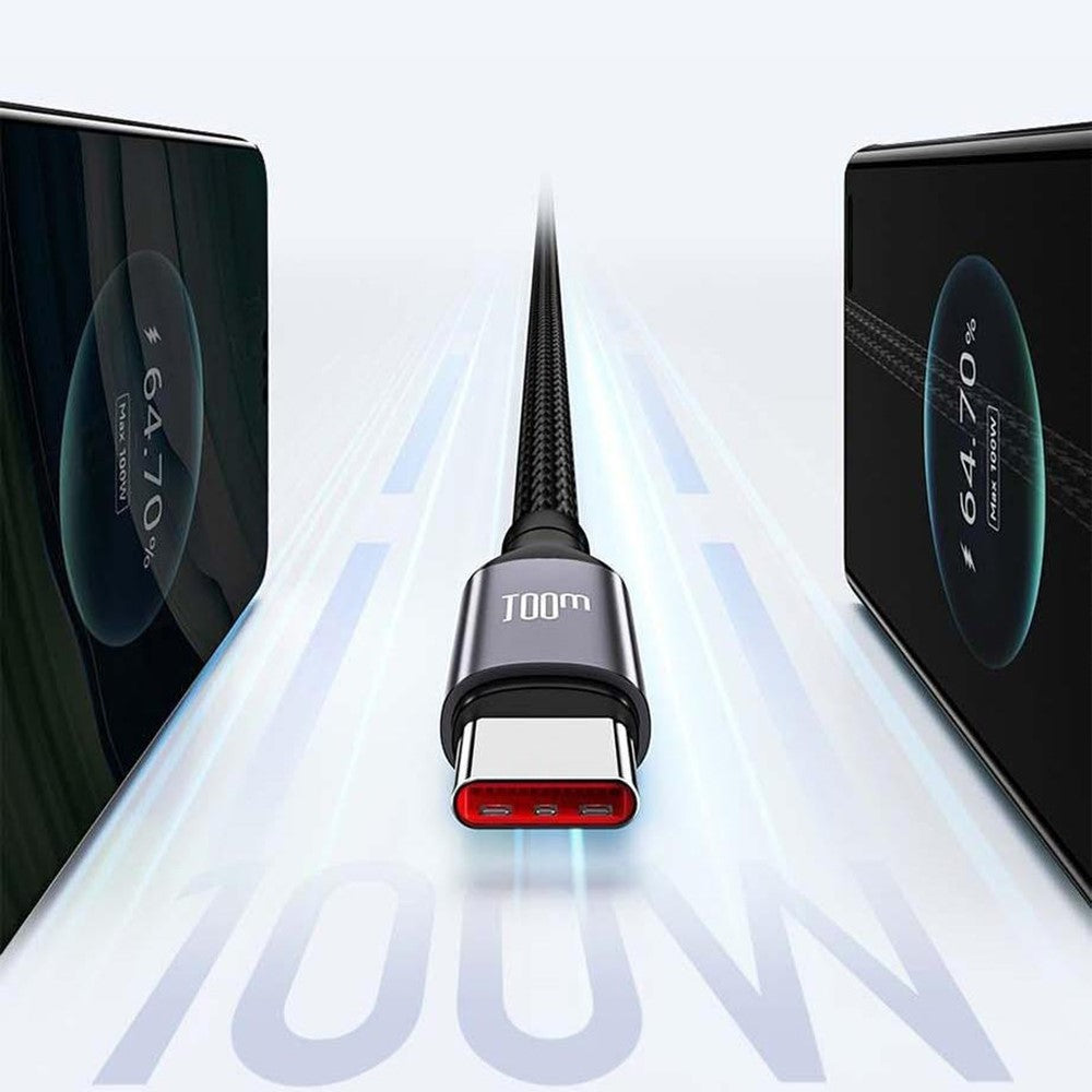 AWEI W23 1,2 m Type-C til Type-C + iP + trådløs oplader til Apple Watch 3-i-1 opladerkabel