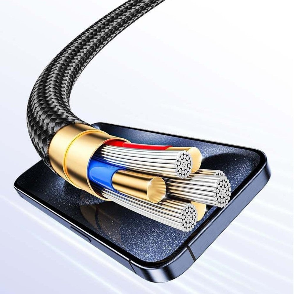 AWEI W23 1,2 m Type-C til Type-C + iP + trådløs oplader til Apple Watch 3-i-1 opladerkabel