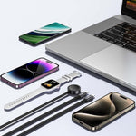 AWEI W23 1,2 m Type-C til Type-C + iP + trådløs oplader til Apple Watch 3-i-1 opladerkabel
