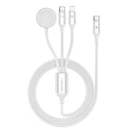 AWEI W23 1,2 m Type-C til Type-C + iP + trådløs oplader til Apple Watch 3-i-1 opladerkabel