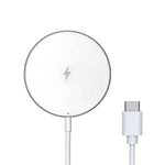 C12 Type-C-kabel, rund magnetisk trådløs oplader, telefonopladningsplade