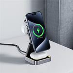 ACEFAST E20 Trådløs bordoplader til telefon, ur og høretelefoner – 3-i-1-ladestation