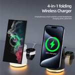 C16 QI2 Charging Stand Night Light Phone Watch Earphone 15W Magnetic Wireless Charger