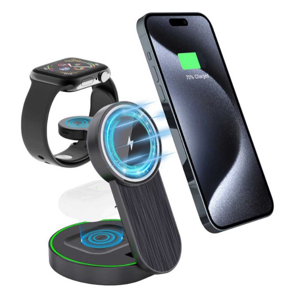 L9 15W Magnetic Wireless Charger Folding Charging Station for Apple Devices