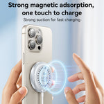 YESIDO DS24 QI2 Rund Magnetisk Trådløs Oplader Telefon Type-C Kabel Opladningsplade