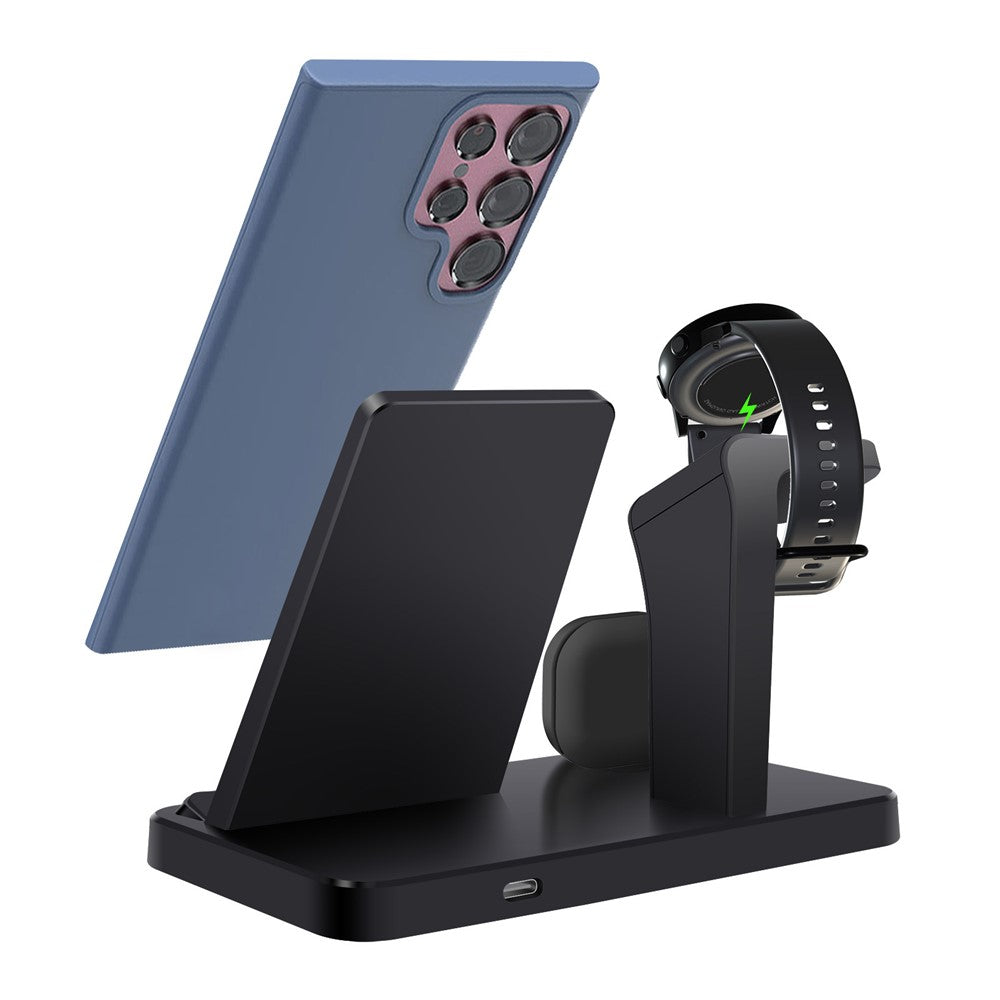 B732 3-in-1 Wireless Charger Phone Earphone Watch Charging Stand