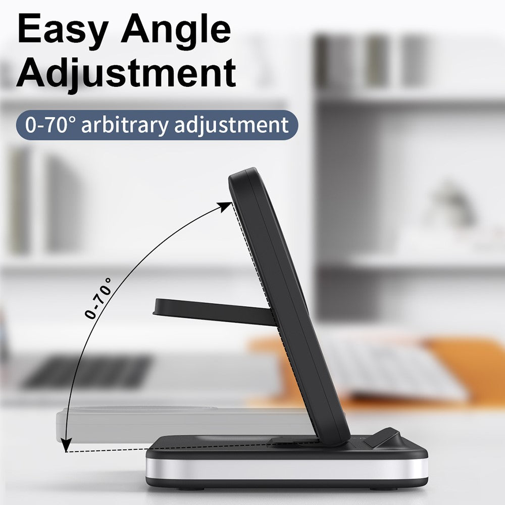 E16 Multifunction Foldable Wireless Charger Dock with Night Light for Mobile Phone / Airpods / Apple Watch