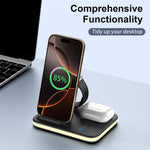 E16 Multifunction Foldable Wireless Charger Dock with Night Light for Mobile Phone / Airpods / Apple Watch