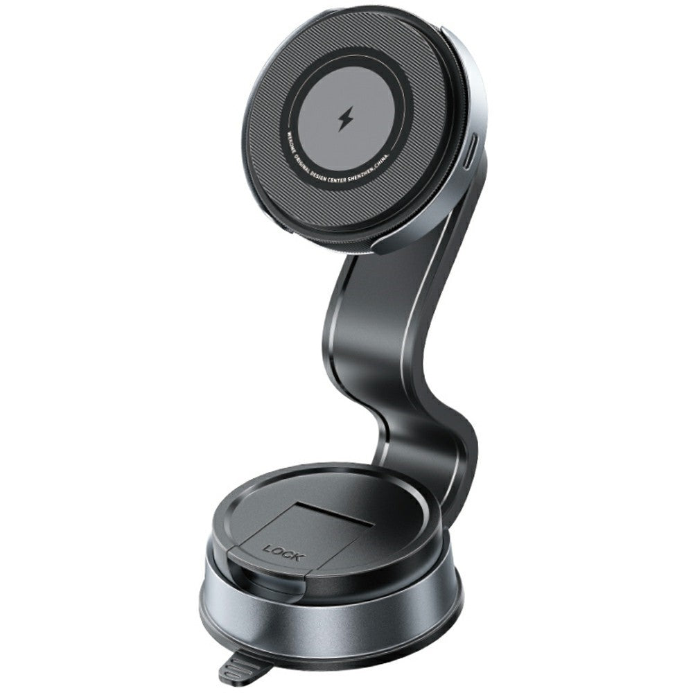 WEKOME WP-U209 Bil Sugekopoplader 15W Roterbar Magnetisk Trådløs Opladnings Telefonholder
