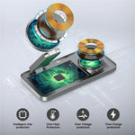 T8 3 in 1 Wireless Charging Station Foldable Charger Stand for iPhone 15-12 / Apple Watch / Airpods