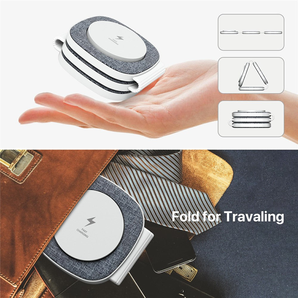 YM-T1 3-i-1 magnetisk trådløs oplader til telefon / Apple Watch / Airpods sammenklappelig rejseopladningsplade