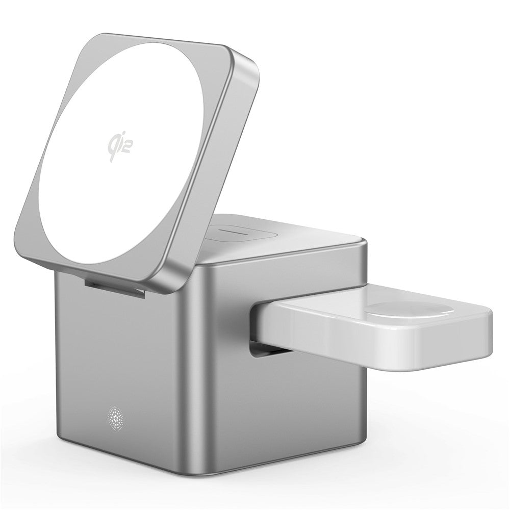 M35 Qi2 3-i-1 trådløs magnetisk ladestation i aluminiumslegering til iPhone / Apple Watch / AirPods