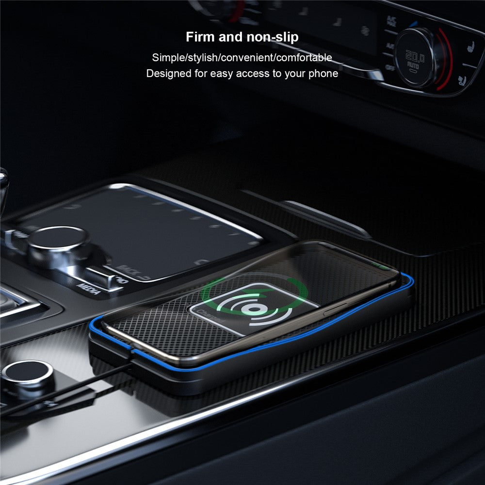 D3 20W Car Wireless Charger with 1m Cable Fast Charging Anti-Slip Silicone Pad for Vehicles