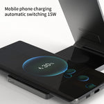 T05 Foldbar 15W Magnetisk Trådløs Oplader Transparent Opladningsstation til iPhone 13 / 12 / Apple Watch / AirPods Pro