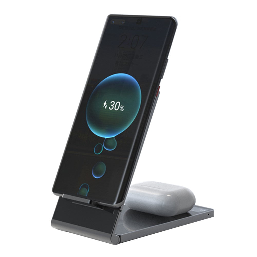 T05 Foldbar 15W Magnetisk Trådløs Oplader Transparent Opladningsstation til iPhone 13 / 12 / Apple Watch / AirPods Pro