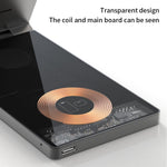 T05 Sammenfoldelig 15W Magnetisk Trådløs Oplader Gennemsigtig Ladestation til iPhone 13 / 12 / Apple Watch / AirPods Pro