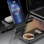 T05 Foldbar 15W Magnetisk Trådløs Oplader Transparent Opladningsstation til iPhone 13 / 12 / Apple Watch / AirPods Pro
