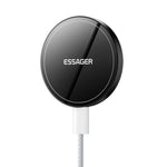 ESSAGER 2-i-1 Magnetisk Trådløs Oplader 15W Hurtig Opladning Slankt Design med Magnetisk Skive