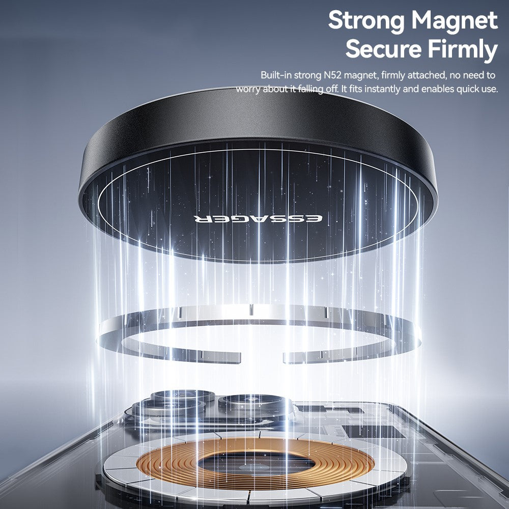 ESSAGER 2-i-1 Magnetisk Trådløs Oplader 15W Hurtig Opladning Slankt Design med Magnetisk Skive