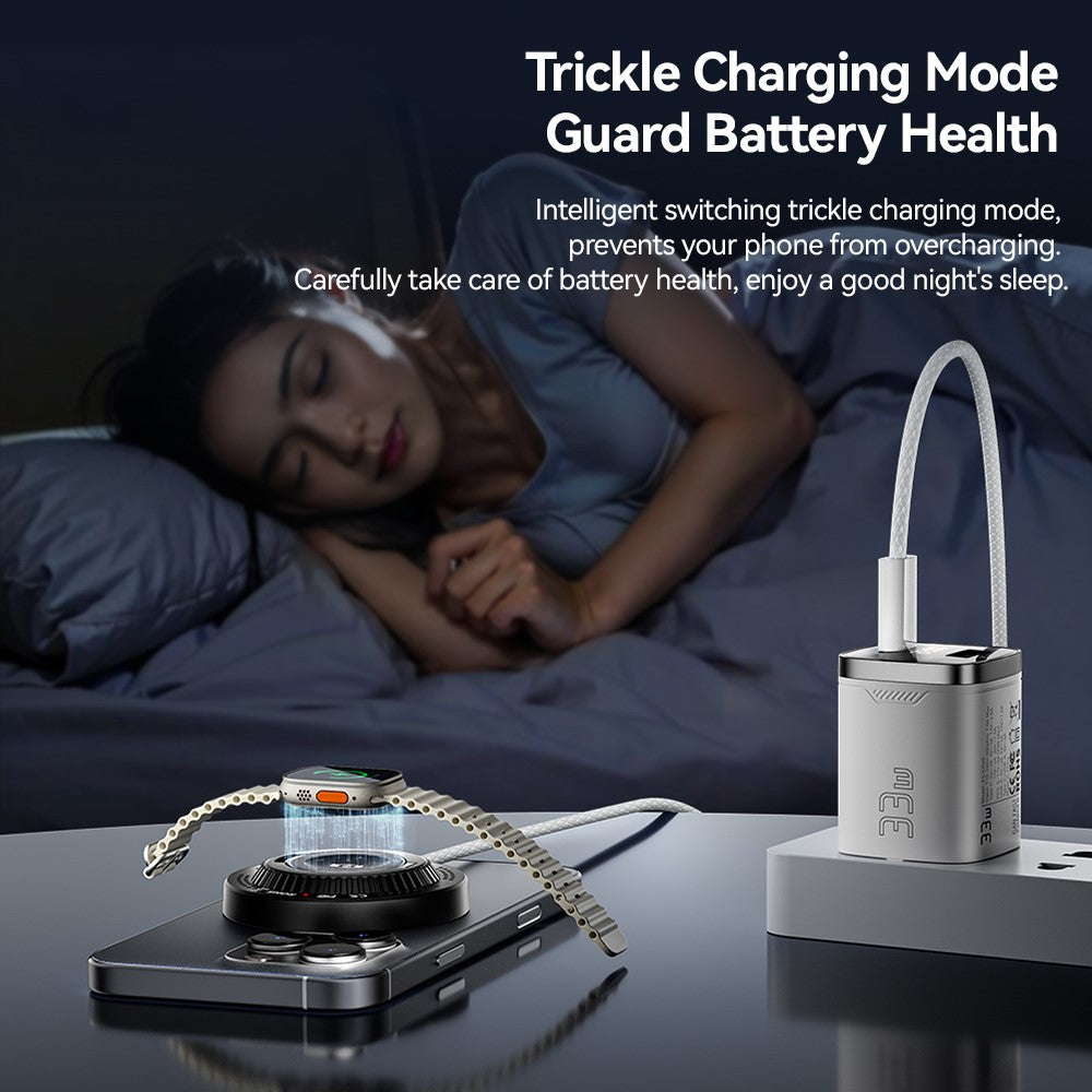 ESSAGER 2-i-1 Magnetisk Trådløs Oplader 15W Hurtig Opladning Slankt Design med Magnetisk Skive
