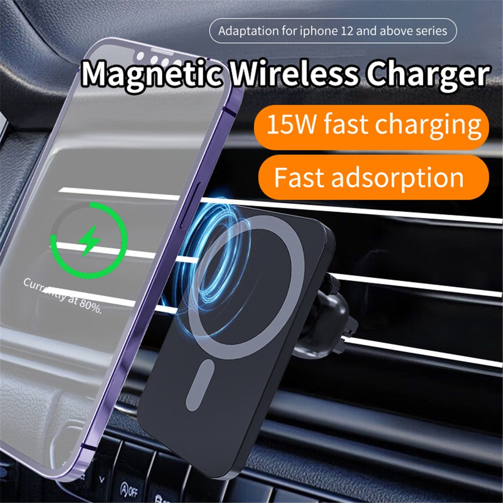 C16 Compatible with MagSafe Car Air Vent Mount Wireless Charger 360 Degree Rotatable 15W Fast Charger