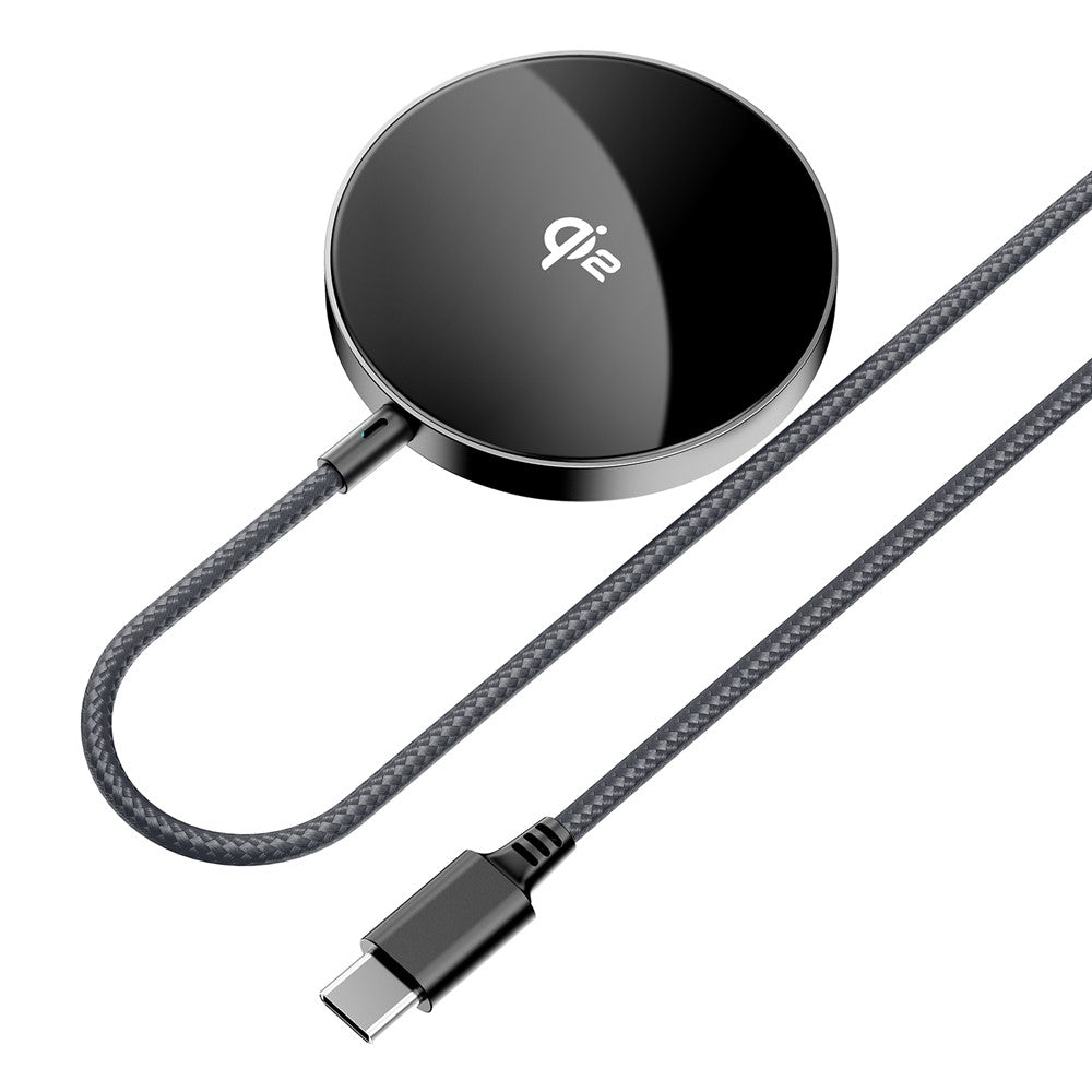 ACEFAST E24 QI2 Skrivebords Magnetisk Trådløs Opladerplade Telefonoplader med Type-C Kabel
