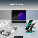 B-28 Multifunction 15W Wireless Charger with Night Light for Phone Watch Earbuds, Standard Version