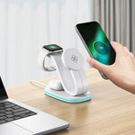 B-28 Multifunction 15W Wireless Charger with Night Light for Phone Watch Earbuds, Standard Version