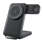 HT-545 Foldable Magnetic Wireless Charger with Night Light 3 in 1 15W Fast Charging Station for Phone / Earbuds / Watch