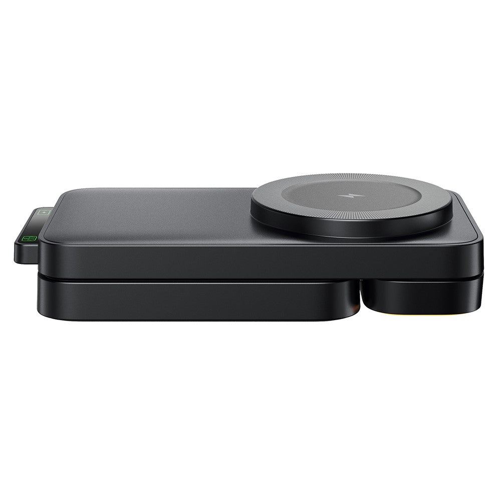 HT-545 Foldable Magnetic Wireless Charger with Night Light 3 in 1 15W Fast Charging Station for Phone / Earbuds / Watch